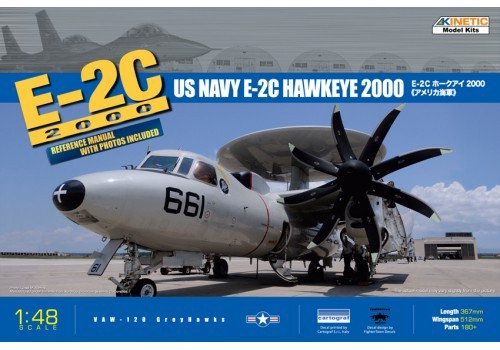 KINETIC 48016 Grumman E-2C US Navy E-2C Hawkeye 2000 repülőgép makett 1/48