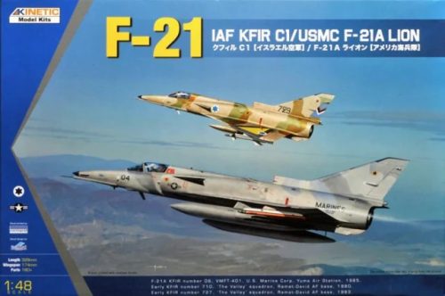 KINETIC 48053 IAF KFIR C1/USMC F-21A LION repülőgép makett 1/48