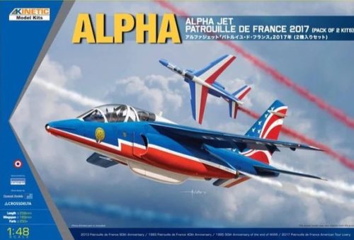 KINETIC 48064 Alpha Jet Patrouille de France 2017 (pack of 2 kits) repülőgép makett 1/48
