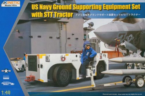 KINETIC 48115 US Navy Ground Supporting Equipment Set with STT Tractor makett 1/48