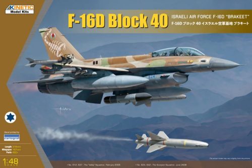 KINETIC 48130 F-16D Block 40 Israeli Air Force F-16D Brakeet repülőgép makett 1/48