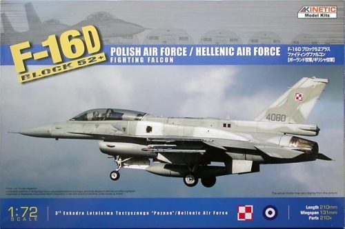 KINETIC 72002 F-16D Block 52+ Polish Air Force / Hellenic Air Force Fighting Falcon 1/72 repül