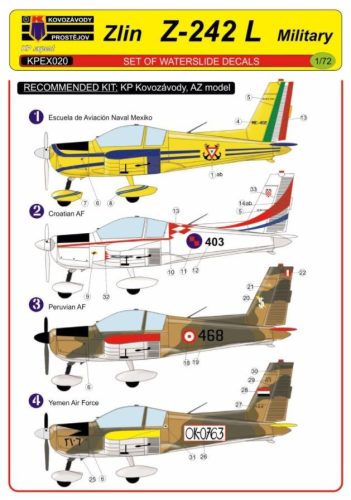 KPEX020 Z-242L Military 4x decal - matrica 1/72