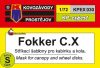 KPEX030 Fokker C.X Mask for canopy and wheel - maszkolósablon 1/72