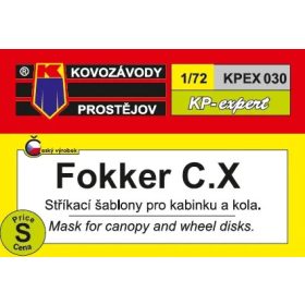   KPEX030 Fokker C.X Mask for canopy and wheel - maszkolósablon 1/72