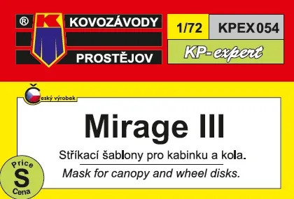 KPEX054 Mirage III mask - maszkolósablon 1/72