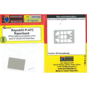   KPEX064 P-47C Razorback - mask for canopy and wheel disks - maszkolósablon 1/72