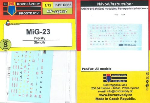 KPEX065 MiG-23 stencils - matrica 1/72