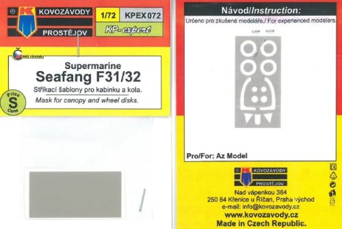 KPEX072 Seafang F31/32 mask for canopy and wheel disks - maszkolósablon 1/72