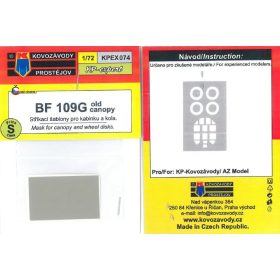   KPEX074 Bf 109G Old canopy - mask for canopy and wheel disks - maszkolósablon 1/72