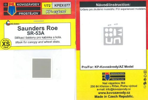 KPEX077 Saunders Roe mask for canopy and wheel disks - maszkolósablon 1/72