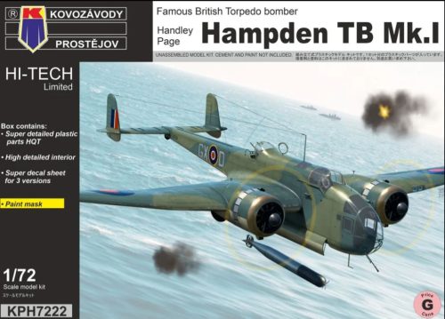 KPH7222 Handley Page Hampden TB Mk.I repülőgép makett 1/72