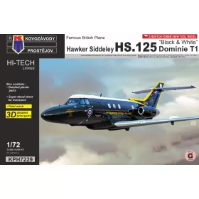   KPH7229 Hawker Siddeley HS.125 Dominie T1 „Black & White“ repülőgép makett 1/72