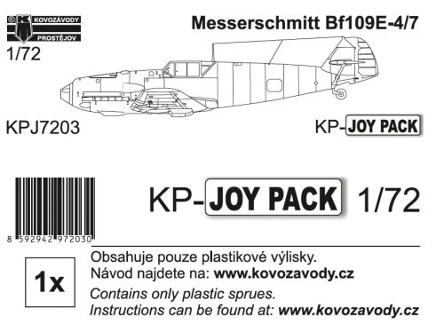 KPJ07203 Messerschmitt Bf 109E-4/7 KP-JOYPACK repülőgép makett 1/72