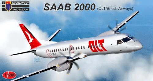 KPM2005 SAAB 2000 (OLT/British Airways) repülőgép makett 1/200