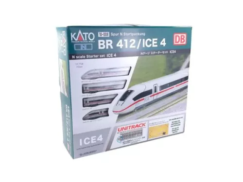 Kato 10-008A Analóg kezdőkészlet: Nagysebességű villamos motorvonat BR412 ICE4, DB-AG - ovál Unitrack pályával (E6) (N)