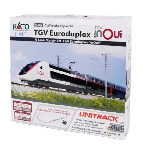 Kato 10-022 Analóg kezdőkészlet: Nagysebességű villamos motorvonat TGV INOUI, SNCF - ovál Unitrack pályával (E6) (N)