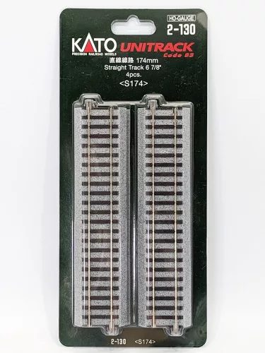 Kato 2-130 Unitrack egyenes sín, ágyazatos, 174 mm - 4 db (H0)
