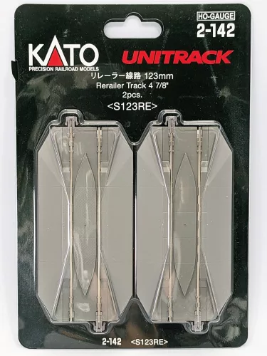 Kato 2-142 Unitrack egyenes sínrehelyező sín, ágyazatos, 123 mm - 2 db (H0)