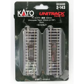   Kato 2-143 Unitrack egyenes kocsiszétkapcsoló sín, ágyazatos, 123 mm - 2 db (H0)