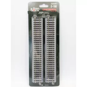   Kato 2-150 Unitrack egyenes sín, ágyazatos, 246 mm - 4 db (H0)