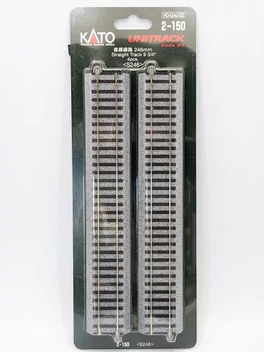 Kato 2-150 Unitrack egyenes sín, ágyazatos, 246 mm - 4 db (H0)