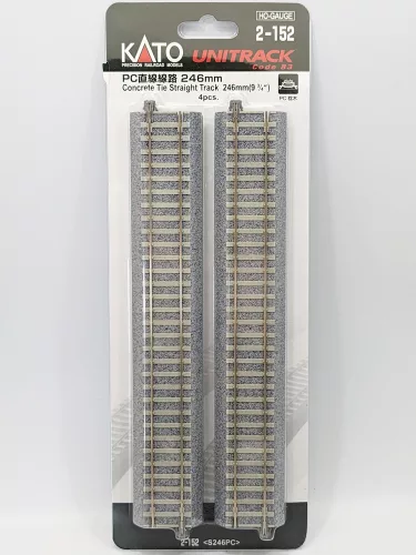 Kato 2-152 Unitrack egyenes sín, betonaljas ágyazatos, 246 mm - 4 db (H0)