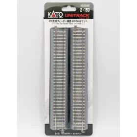   Kato 2-153 Unitrack egyenes árambevezető sín, betonaljas ágyazatos, 246 mm - 2 db (H0)