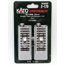   Kato 2-170 Unitrack egyenes sín japán ütközőbakkal, ágyazatos, 109 mm - 2 db (H0)