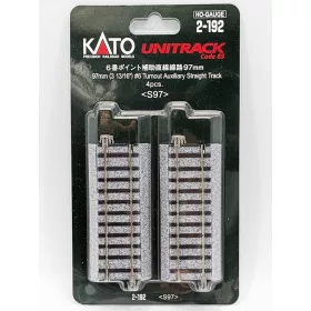   Kato 2-192 Unitrack egyenes sín, ágyazatos, (#6 váltókiegyenlítő) 97 mm - 4 db (H0)