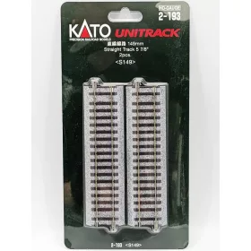  Kato 2-193 Unitrack egyenes sín, ágyazatos, 149 mm - 2 db (H0)