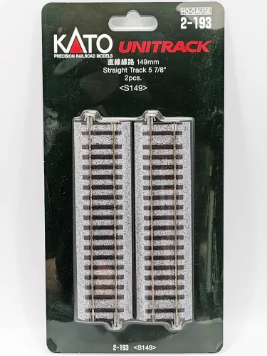Kato 2-193 Unitrack egyenes sín, ágyazatos, 149 mm - 2 db (H0)