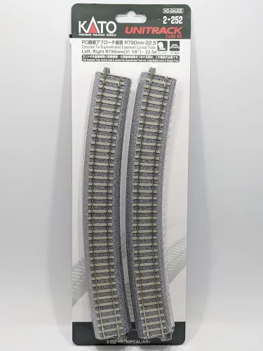 Kato 2-252 Unitrack betonaljas döntött íves sín, ágyazatos (R790-PCAL/R790-PCAR) - 2 db (H0)