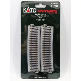   Kato 2-290 Unitrack íves sín, ágyazatos (R867-10) - 2 db (H0)