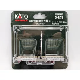   Kato 2-601 Unitrack egyenes sín fényjelzővel és Reed-érintkezővel, ágyazatos, 123 mm - 2 db (H0)