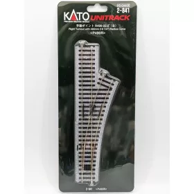   Kato 2-841 Unitrack ágyazatos kézi jobbos váltó, 490mm Radius (H0)