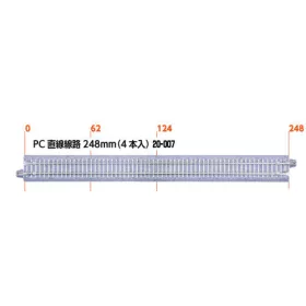   Kato 20-007 Unitrack egyenes sín, betonaljas ágyazatos, 248 mm - 4 db (N)
