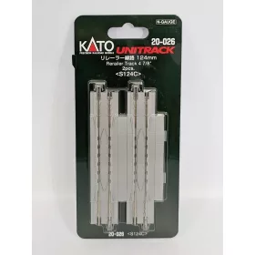   Kato 20-026 Unitrack egyenes sín siklott kerék visszahelyező, betonaljas ágyazatos, 124 mm - 2 db (N)