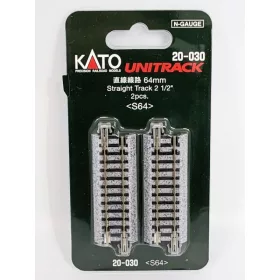   Kato 20-030 Unitrack egyenes sín, ágyazatos, 64 mm - 2 db (N)