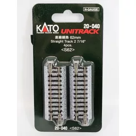   Kato 20-040 Unitrack egyenes sín, ágyazatos, 62 mm - 4 db (N)