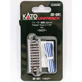   Kato 20-041 Unitrack egyenes árambevezető sín, ágyazatos, 62 mm - 1 db (N)