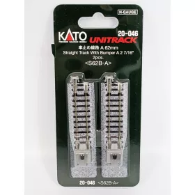   Kato 20-046 Unitrack egyenes sín modern japán ütközőbakkal, ágyazatos, 62 mm - 2 db (N)