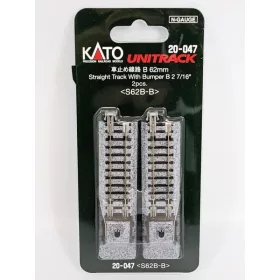   Kato 20-047 Unitrack egyenes sín japán ütközőbakkal, ágyazatos, 62 mm - 2 db (N)
