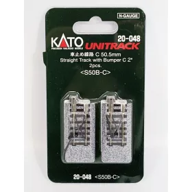   Kato 20-048 Unitrack egyenes sín japán ütközőbakkal, ágyazatos, 50 mm - 2 db (N)