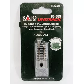   Kato 20-063 Unitrack egyenes sín ütközőbakkal, világító zárjelzővel (N)