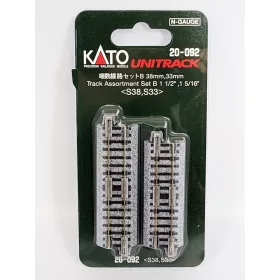   Kato 20-092 Unitrack egyenes sín, ágyazatos, 38 mm és 33 mm - 4-4 db (N)