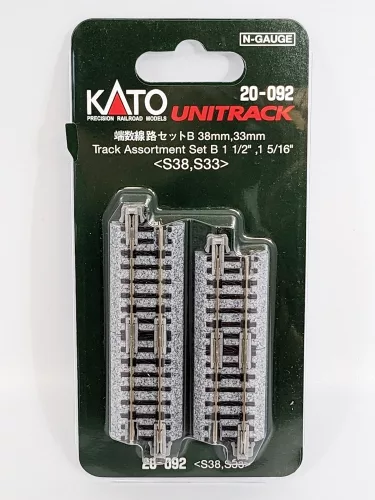 Kato 20-092 Unitrack egyenes sín, ágyazatos, 38 mm és 33 mm - 4-4 db (N)