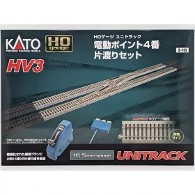   Kato 3-113 Unitrack HV3 Electric 550mm Radius Crossover Expansion Set - kitérő sínkészlet vezérléssel (H0)