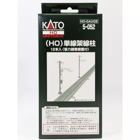   Kato 5-052 Unitrack tartóoszlop felsővezetékhez, vonali japán szabvány betonoszlop, 12 db (H0)