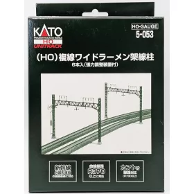   Kato 5-053 Unitrack tartóoszlop felsővezetékhez, kétvágányos japán szabvány oszlop, 4 db (H0)